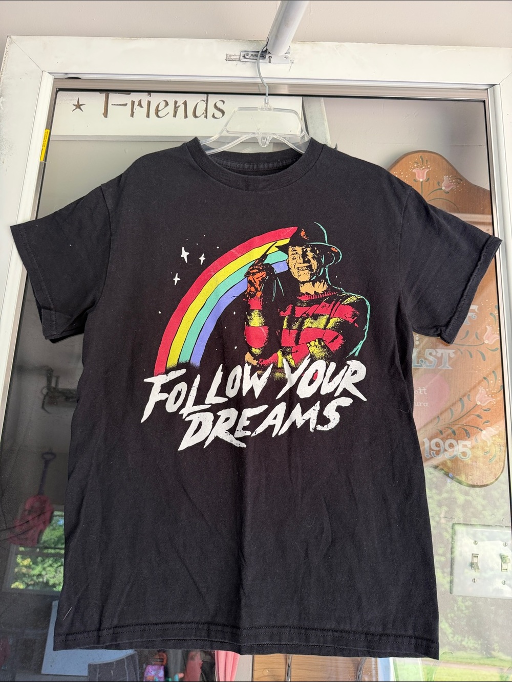 Follow Your Dreams Black Graphic Short Sleeve Tee